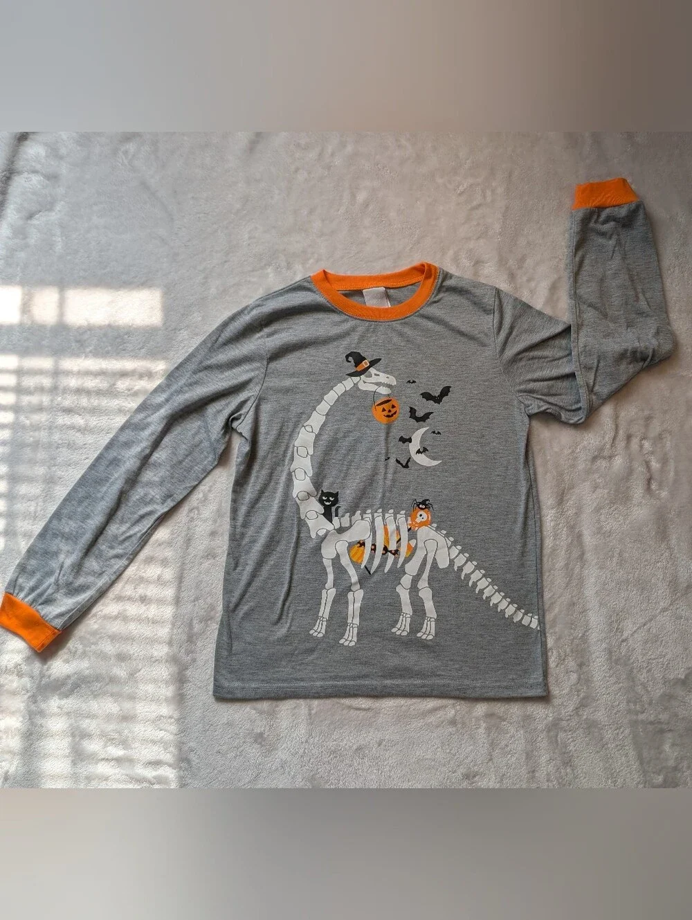 Jellifish Kids Halloween Dinosaur Skeleton Pajama Set Boys XL 14/16